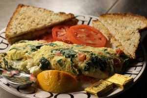 Eggs with toast on a plate