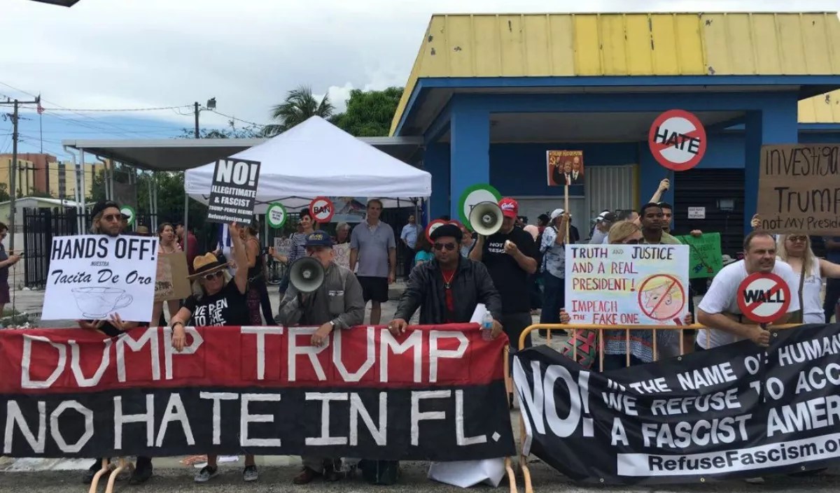 Protesters and Supporters Clash in Little Havana Outside Trump’s Cuba Speech
