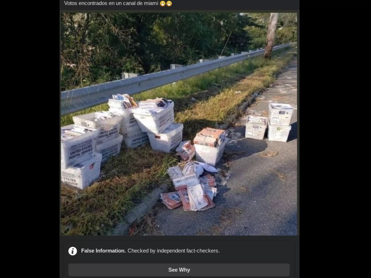 No, That Facebook Post Doesn’t Show Ballots Dumped in a Miami Canal