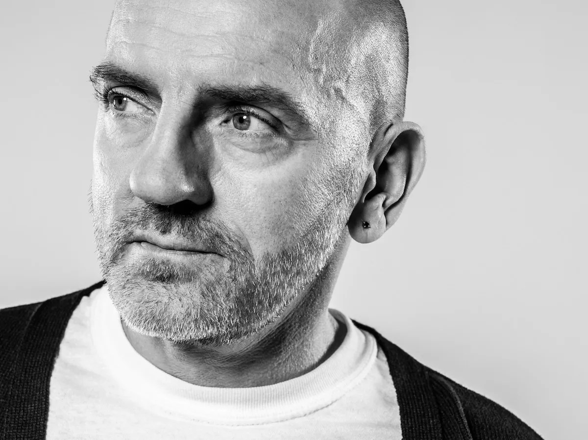 A black-and-white photo of Sven Väth