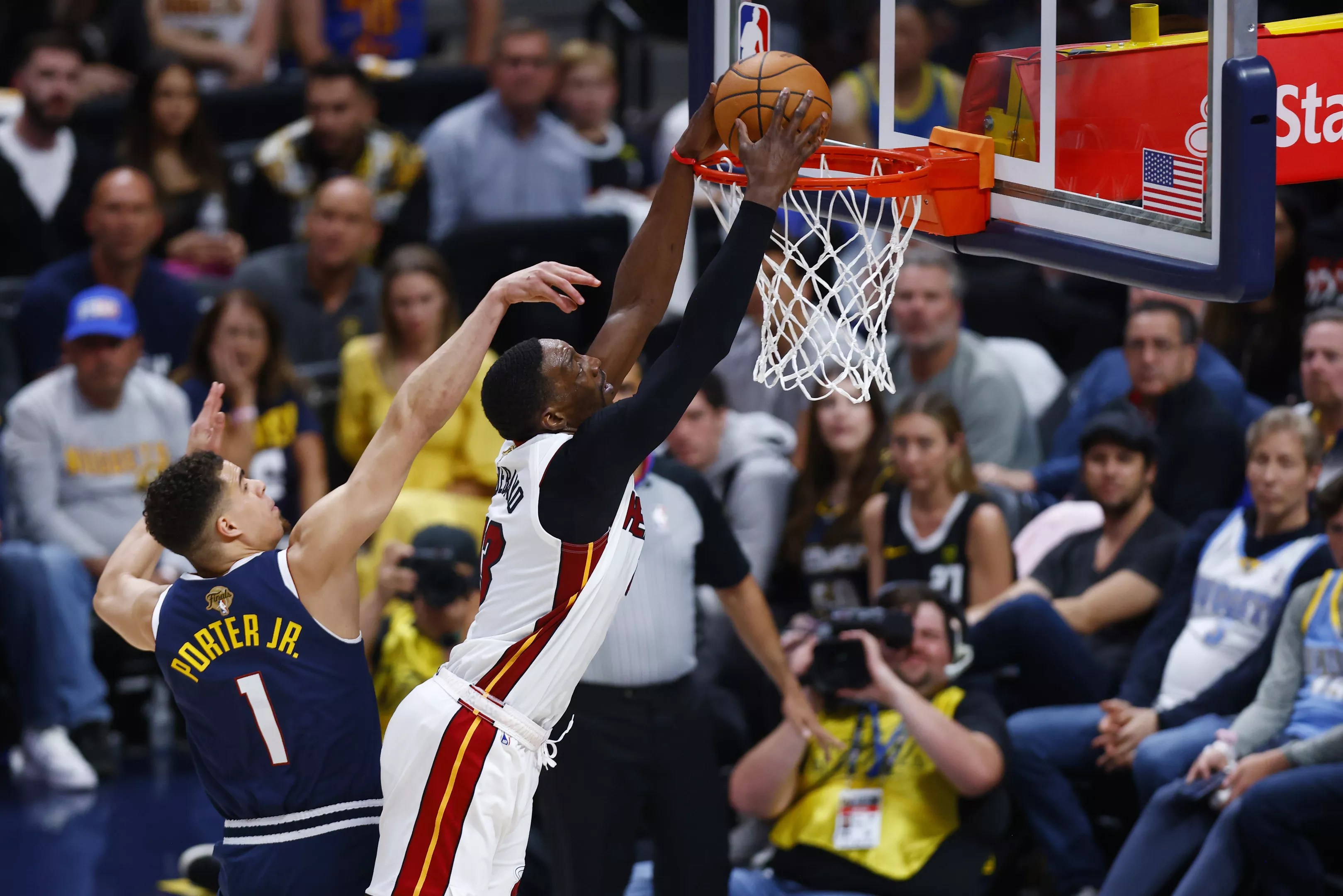 Bam Adebayo reaches for a slam dunk