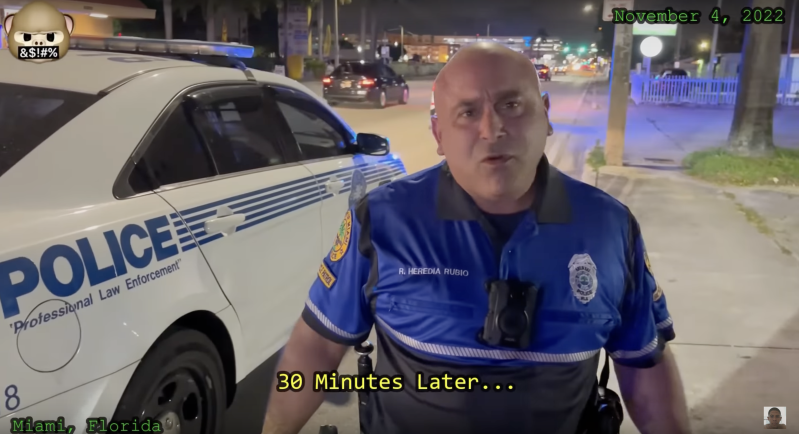 Miami police officer Heredia Rubio filmed by First Amendment auditors