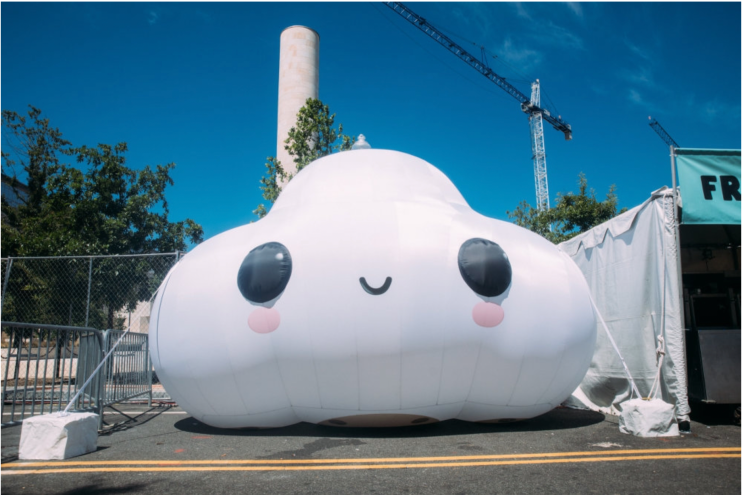 FriendsWithYou titled Little Coule features an inflatable cloud with a smiling face