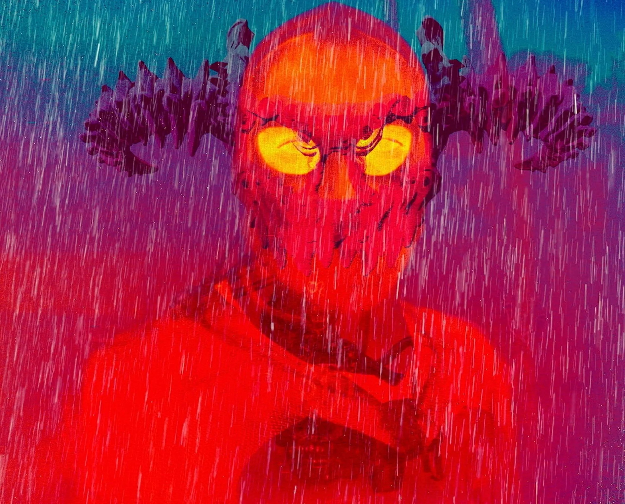 An infrared still from Harmoni Korine's movie Aggro Dr1ft