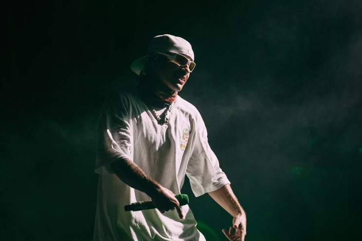 Feid performing on stage