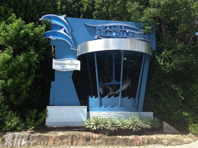 The Miami Seaquarium sign in front of the park