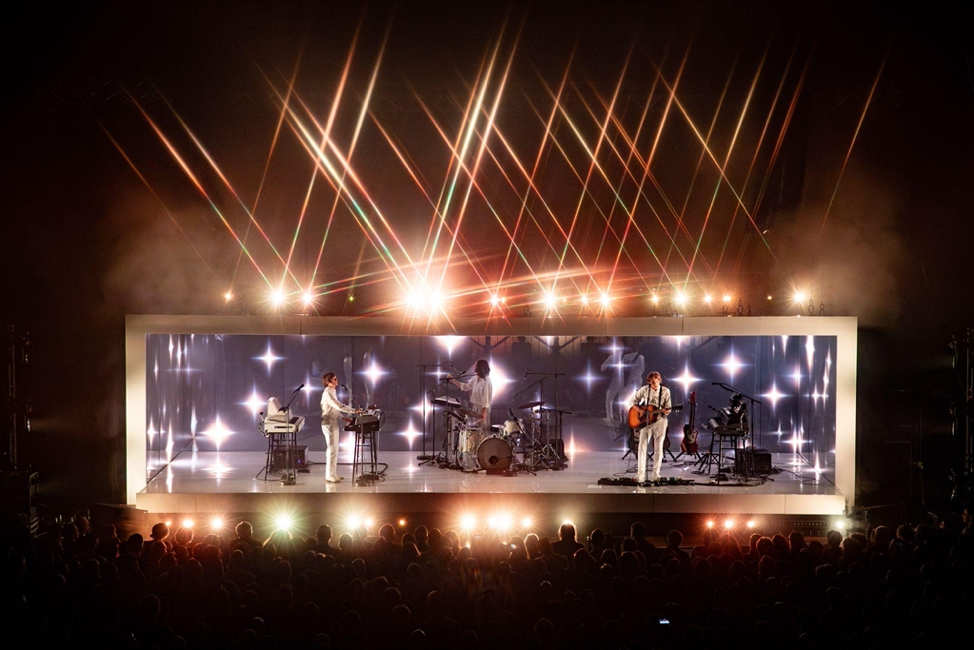 Air performs onstage