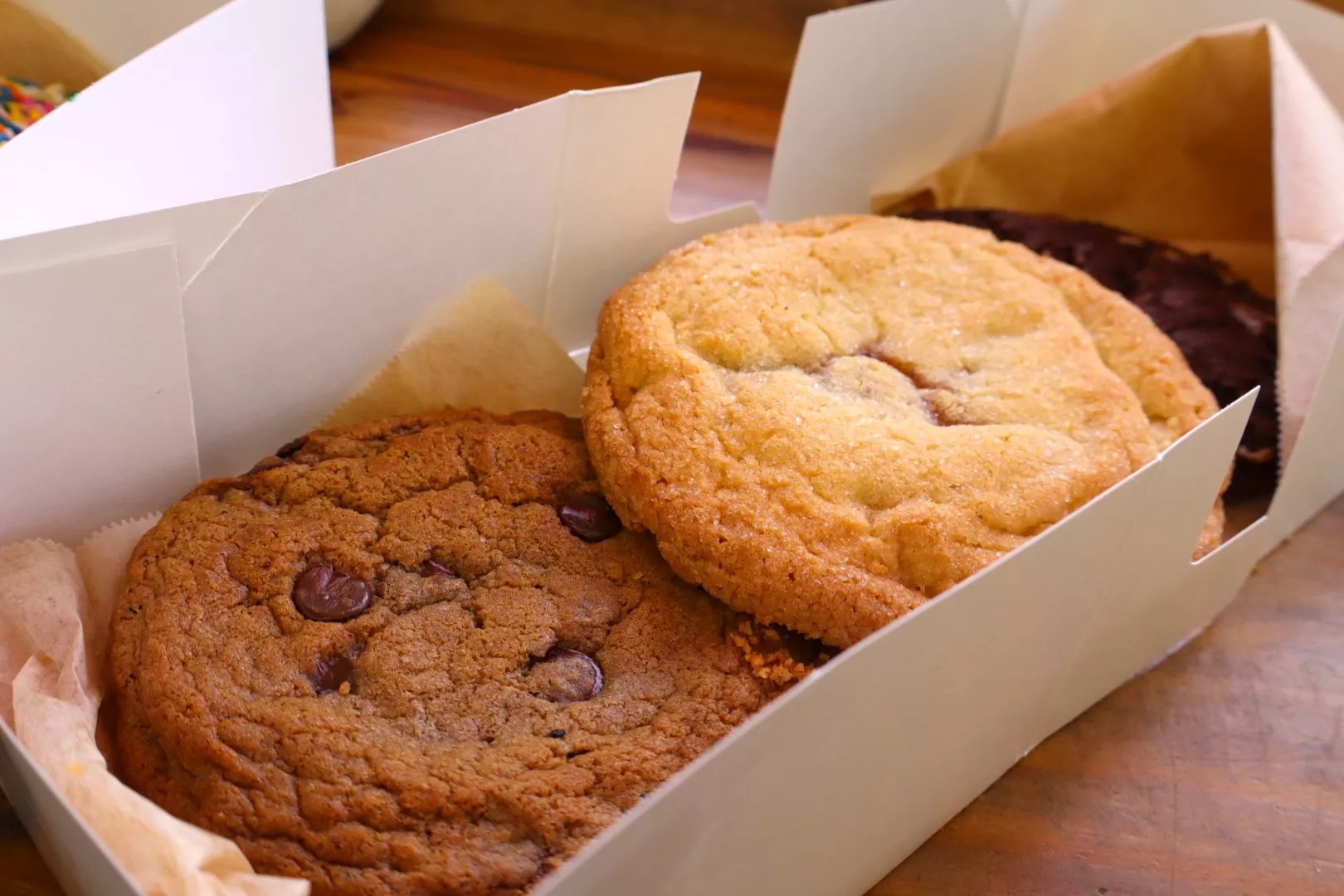 A box of three cookies
