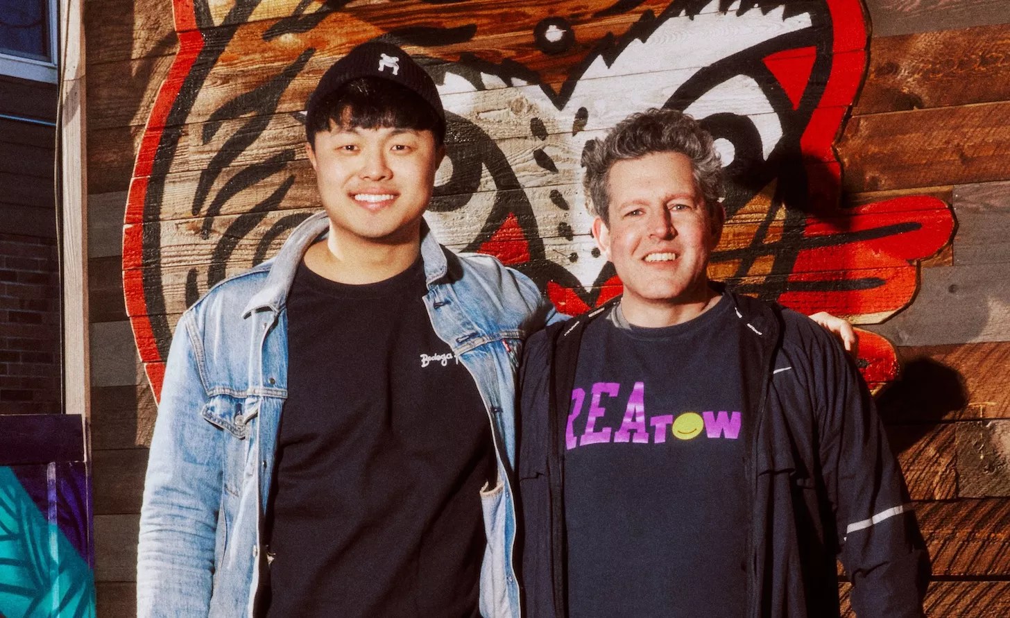 Two men posing for a photo