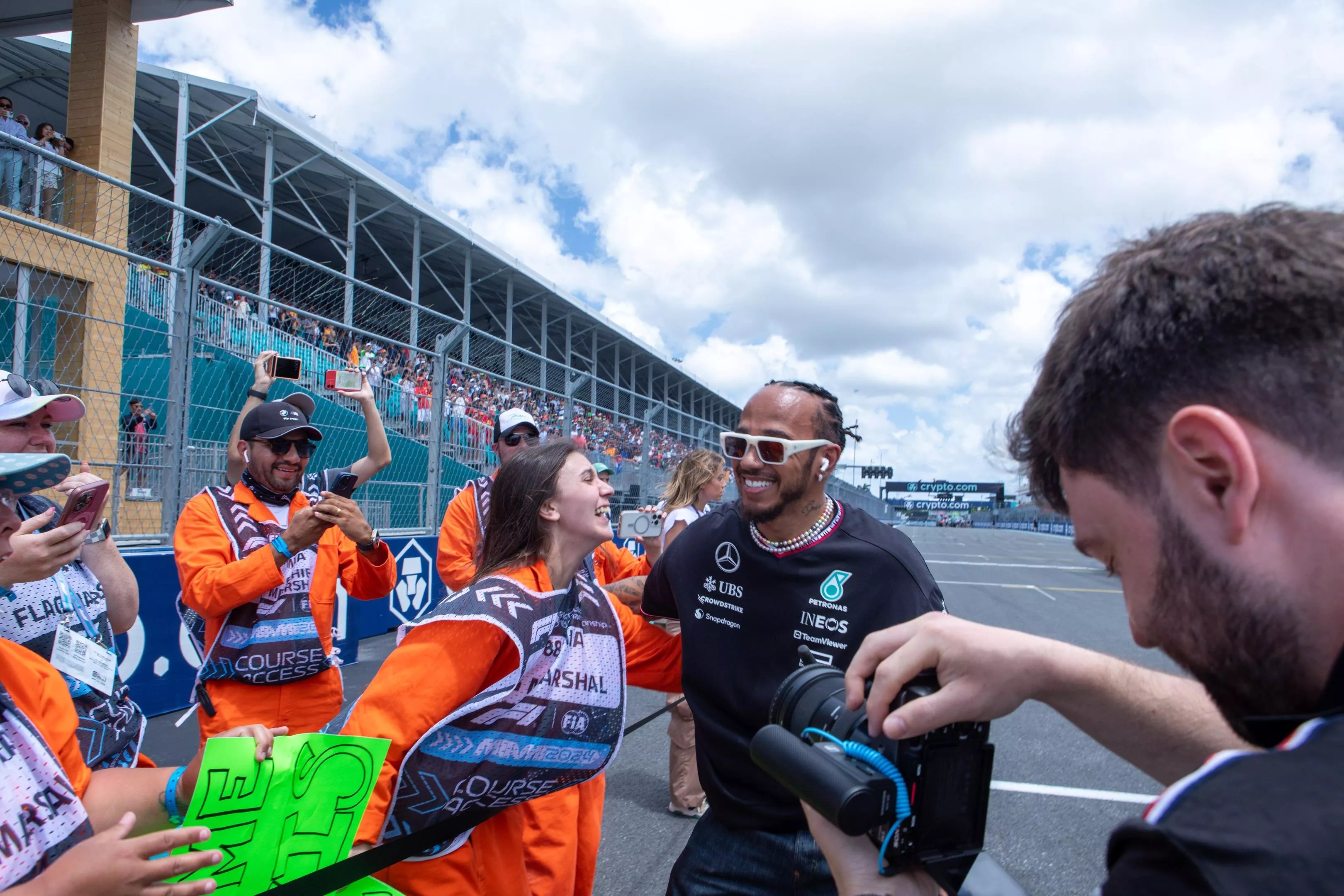 Lewis Hamilton on the track at the Miami Grand Prix