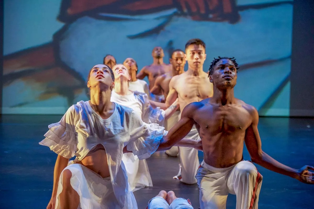 The dancers of Peter London Dance Company on stage