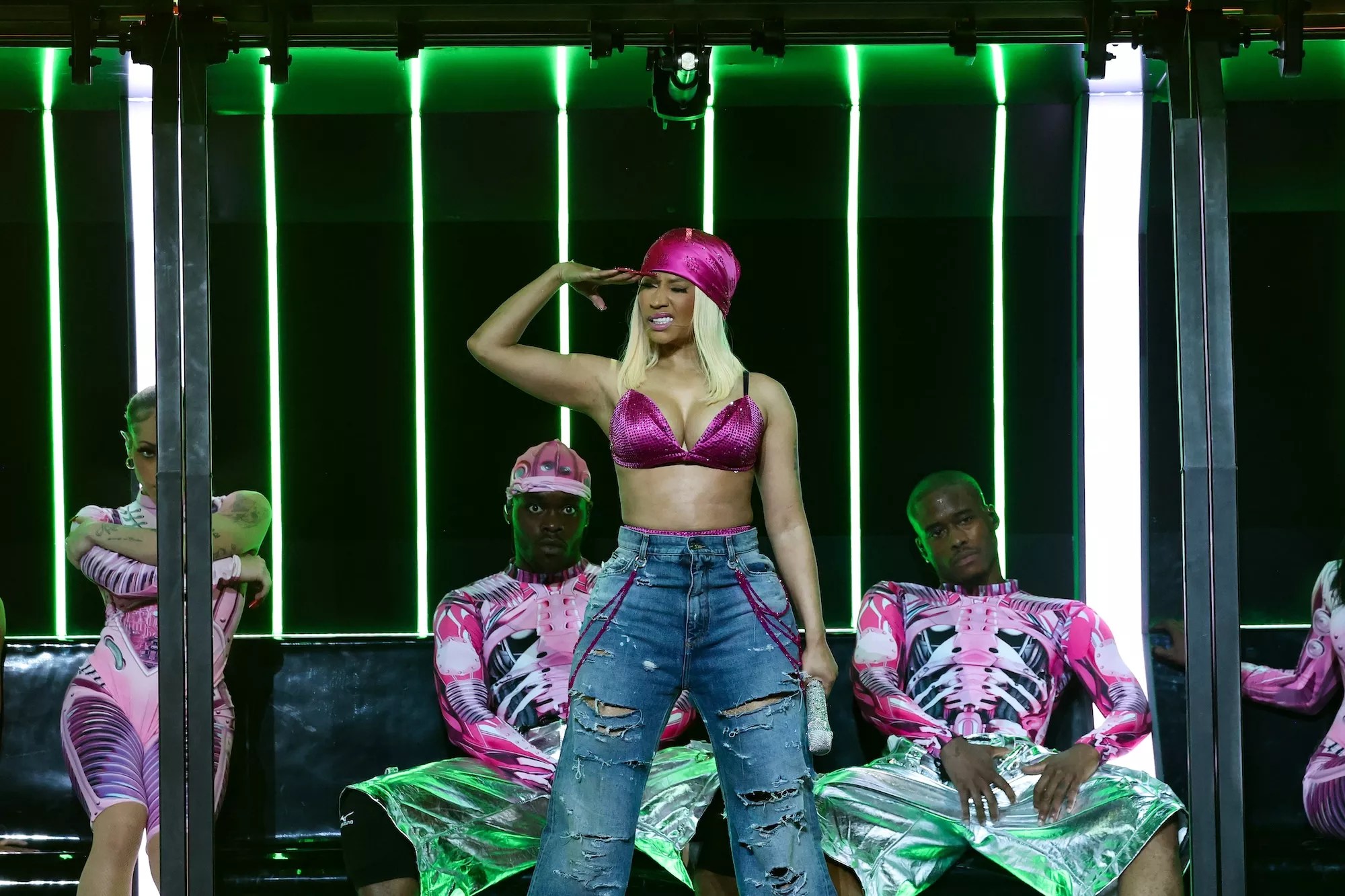 Nicki Minaj on stage at the Oakland Arena