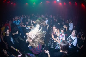 The crowd moshing at Freaky Friday's event at the Sandbox