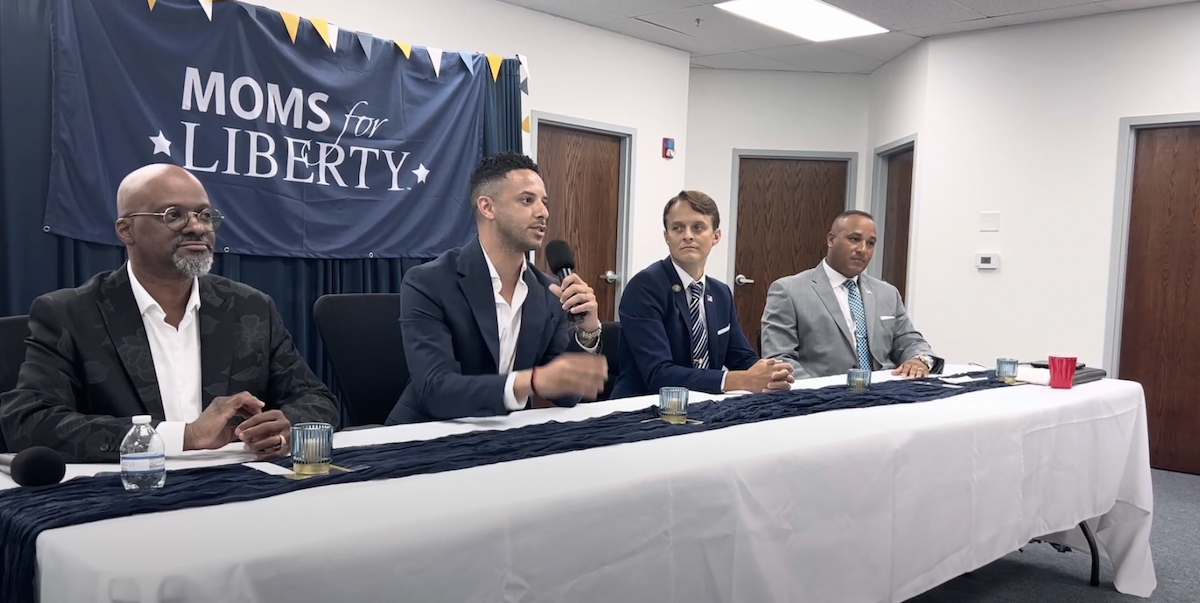 School board candidates at a forum hosted by far-right Moms for Liberty group