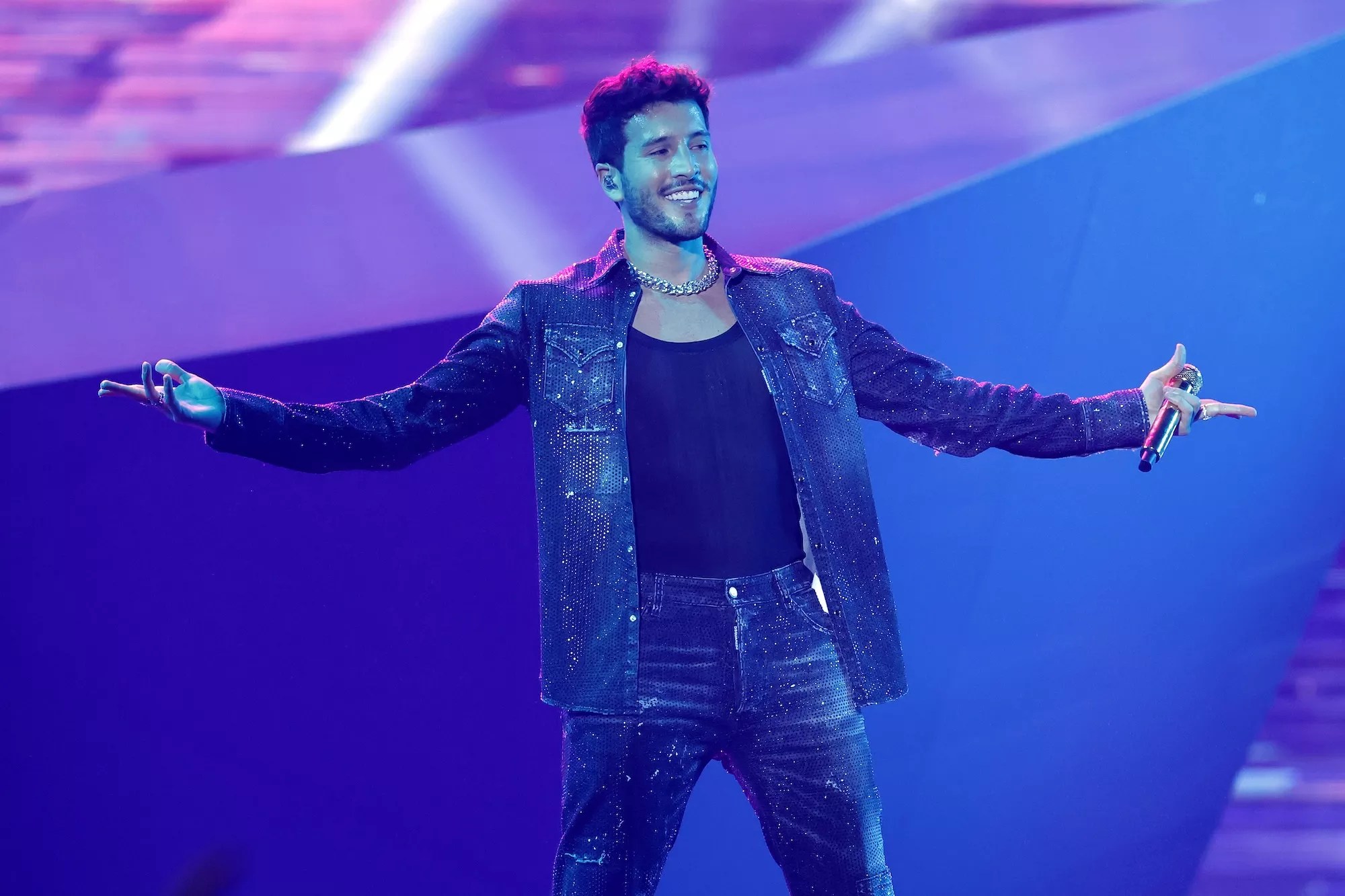 Sebastián Yatra performs onstage at the Latin Grammy Awards in Seville, Spain