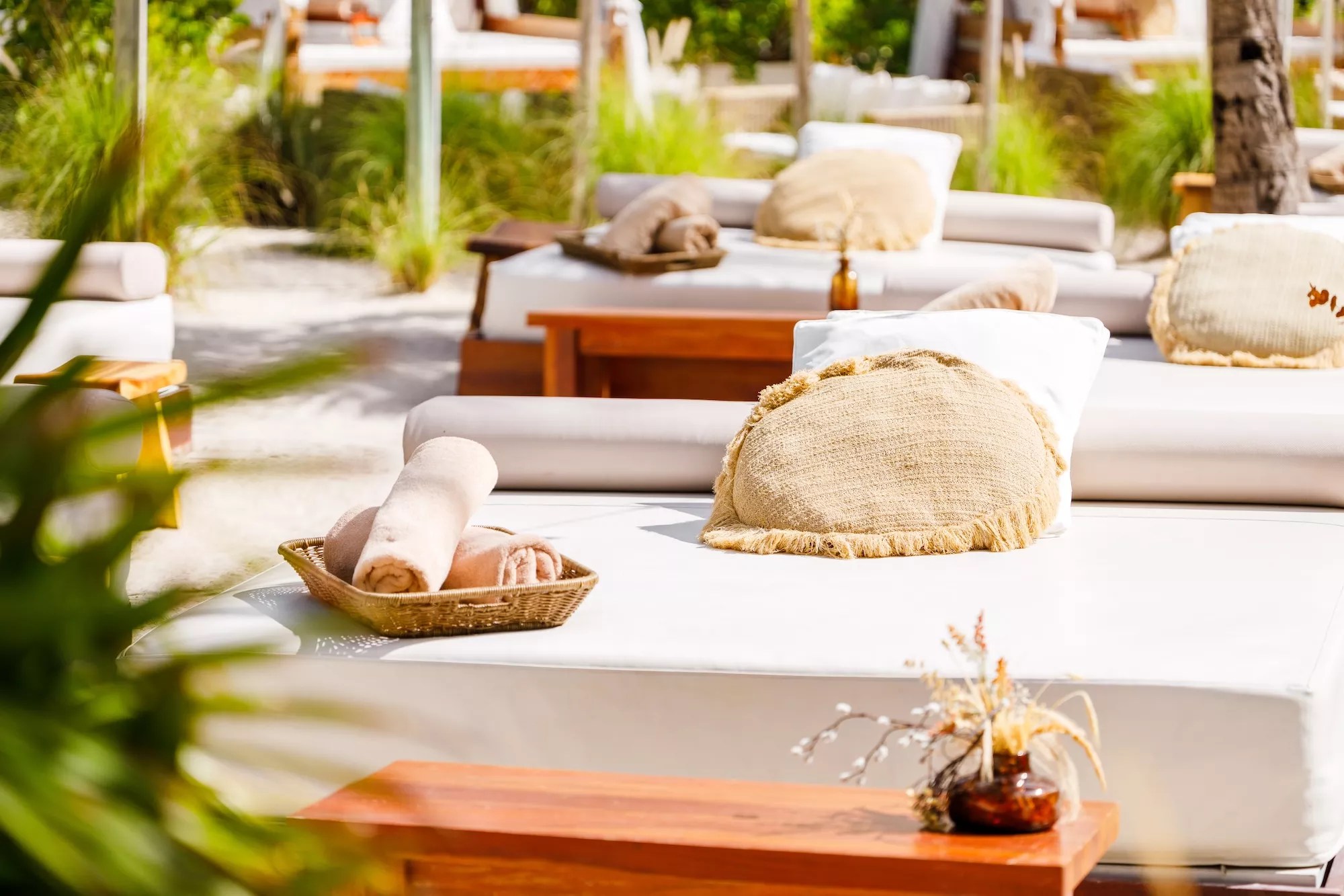 A day bed at Nikki Beach in Miami Beach