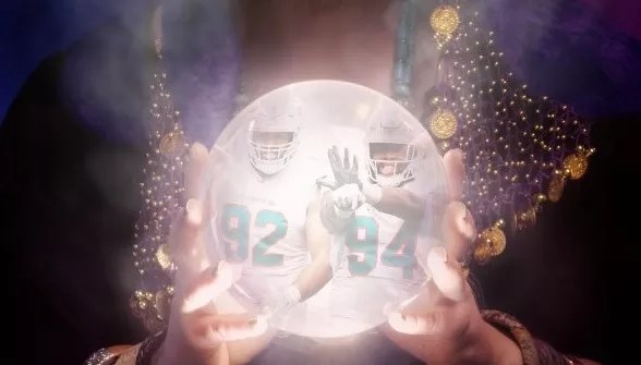 A crystal ball, inside which the Miami Dolphins season unfolds.