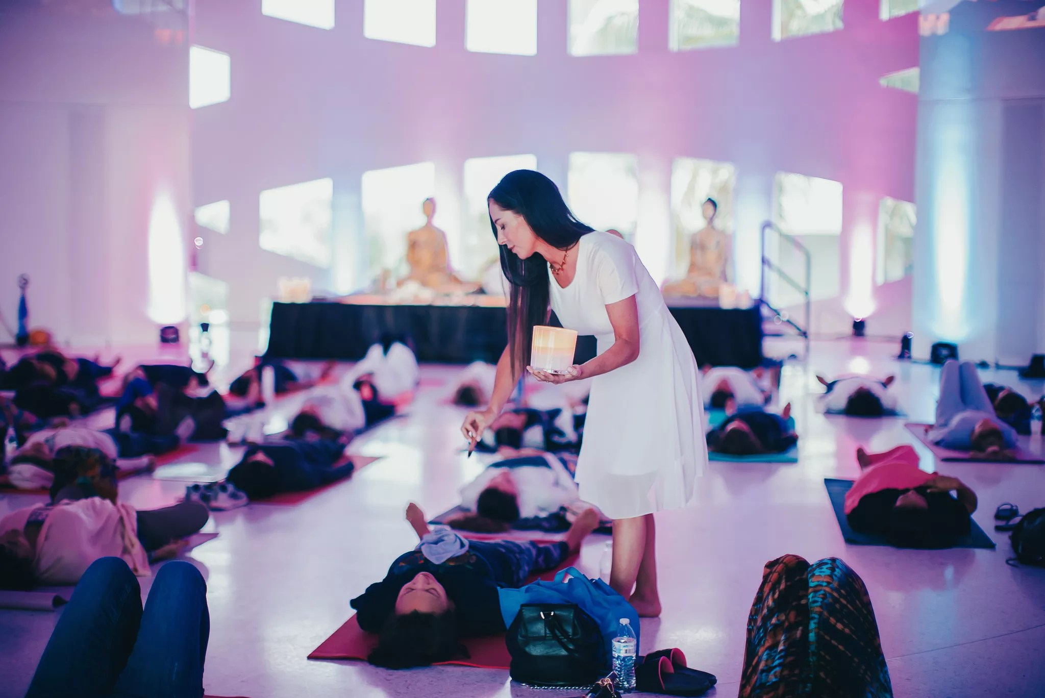 Agustina Caminos leading a meditation