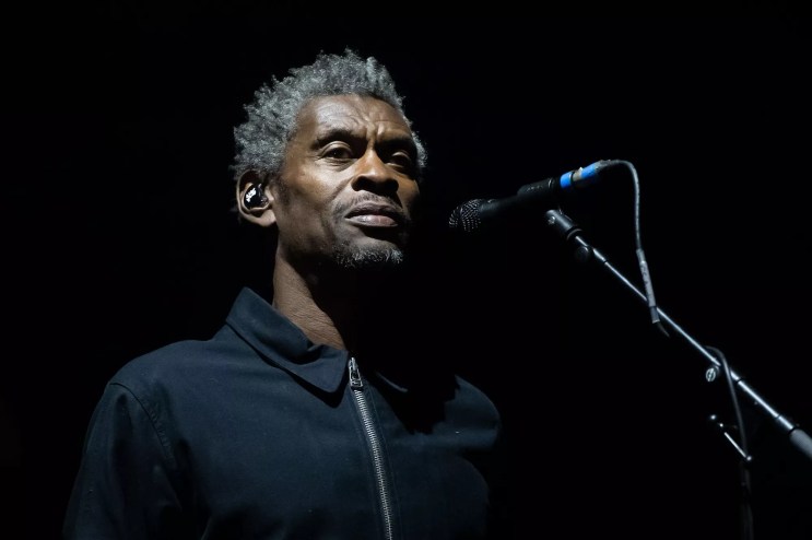 Grant Marshall of Massive Attack onstage