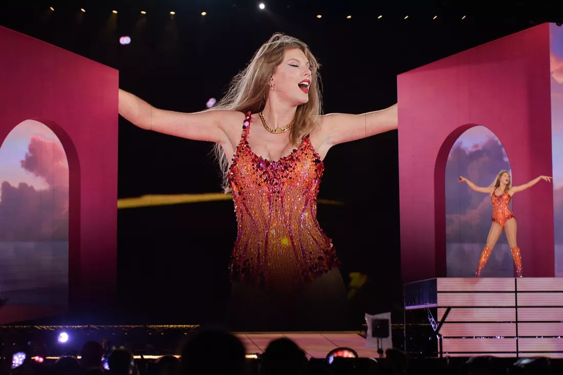 Taylor Swift performs at Hard Rock Stadium in Miami Gardens, Florida, on October 18, 2024