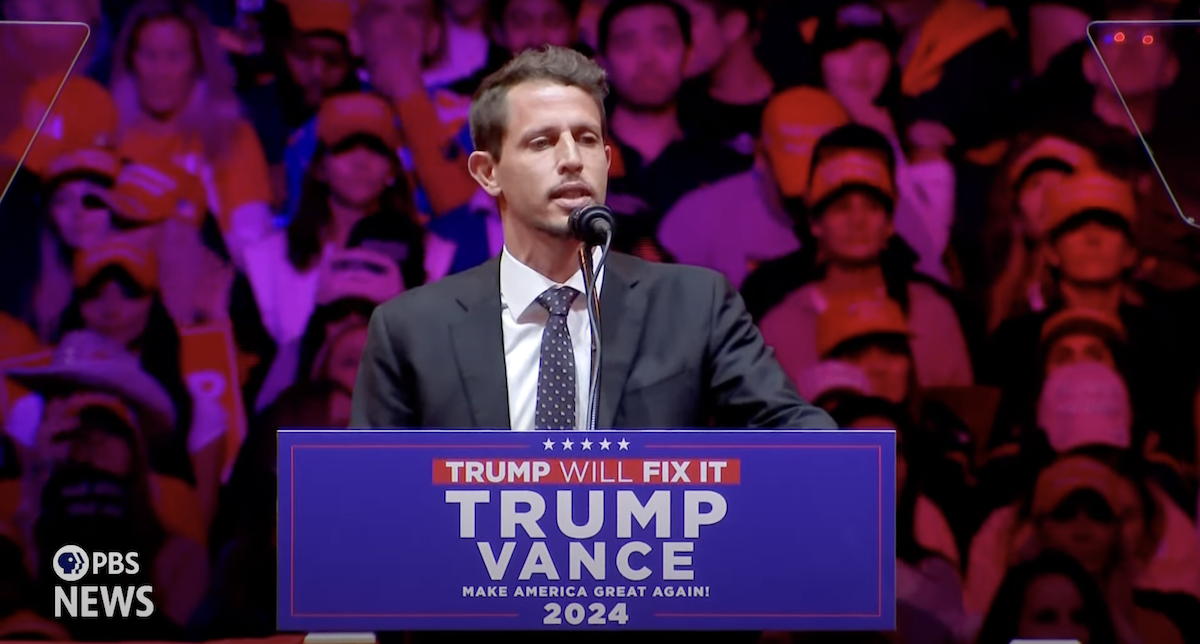Stand-up comedian Tony Hinchcliffe, who called Puerto Rico a "floating island garbage" during former President Trump's Madison Square Garden rally on Sunday night.