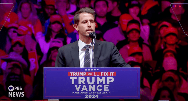 Stand-up comedian Tony Hinchcliffe, who called Puerto Rico a "floating island garbage" during former President Trump's Madison Square Garden rally on Sunday night.