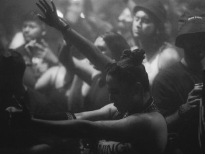 Ravers dancing at Domicile