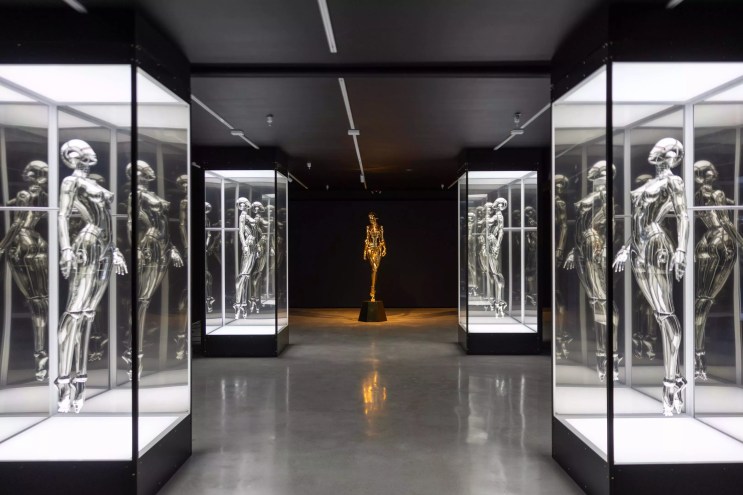 Installation view of "Hajime Sorayama: Desire Machines" at the Museum of Sex in Miami