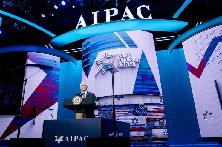Mike Pence speaking at AIPAC convention in 2020