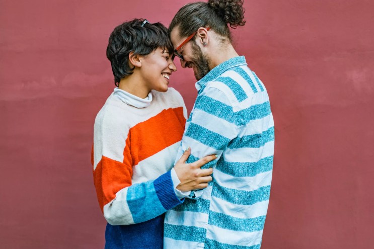 Young couple embracing