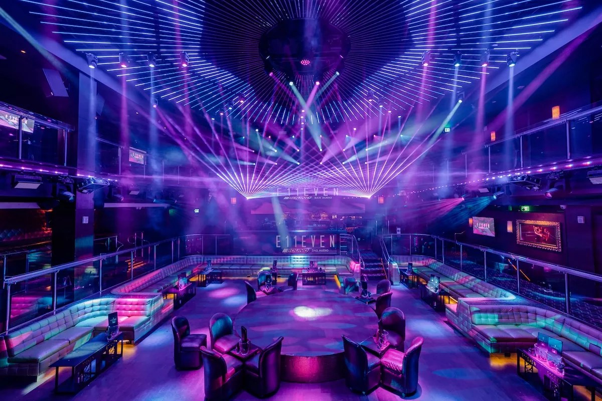 The dance floor at E11even Miami