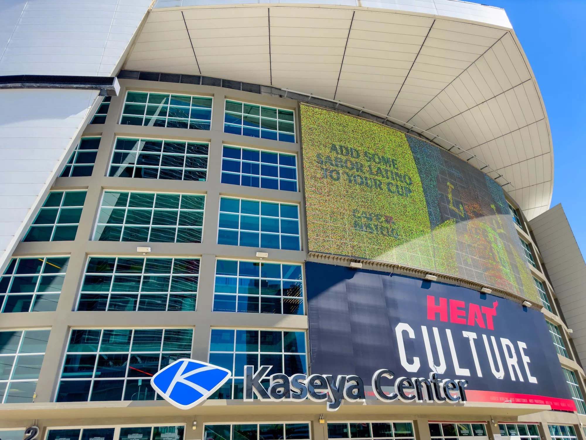 Exterior of the Kaseya Center in downtown Miami