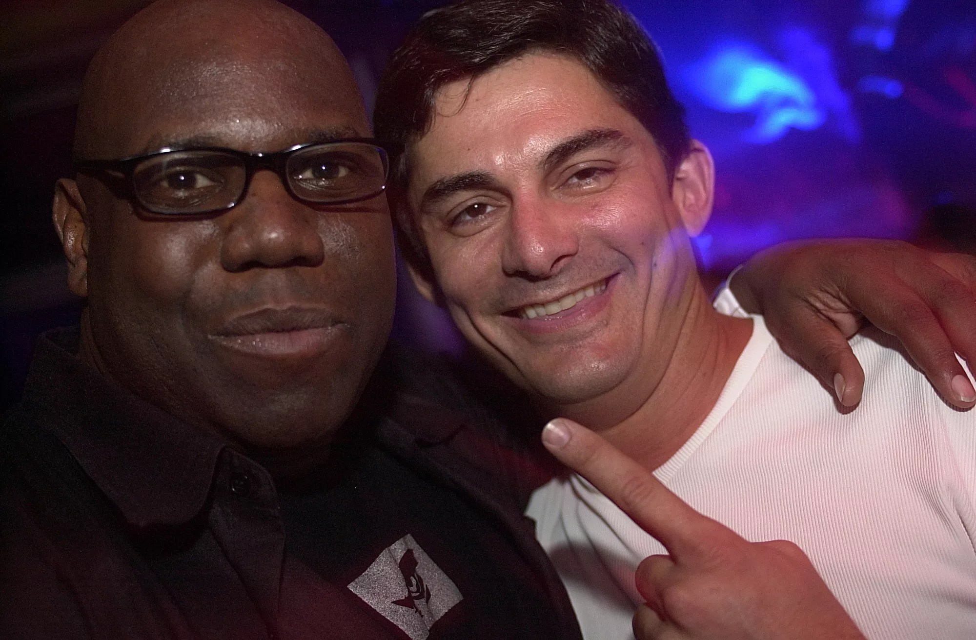 Carl Cox and Louis Puig posing at Club Space in Miami