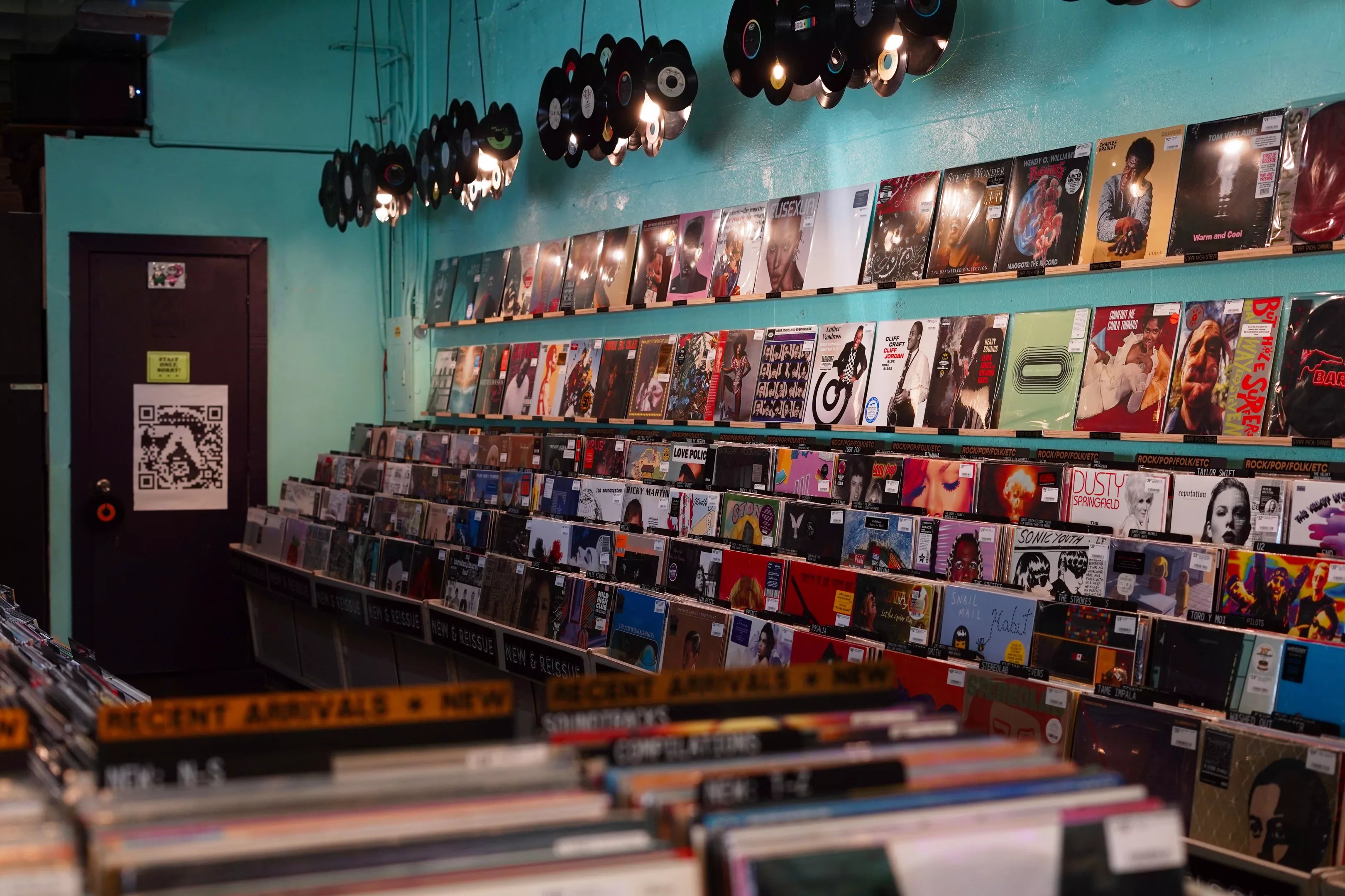 photo of the interior of  a record store