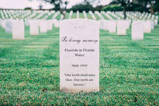 a gravestone for Fluoride in Florida: 1949-2025