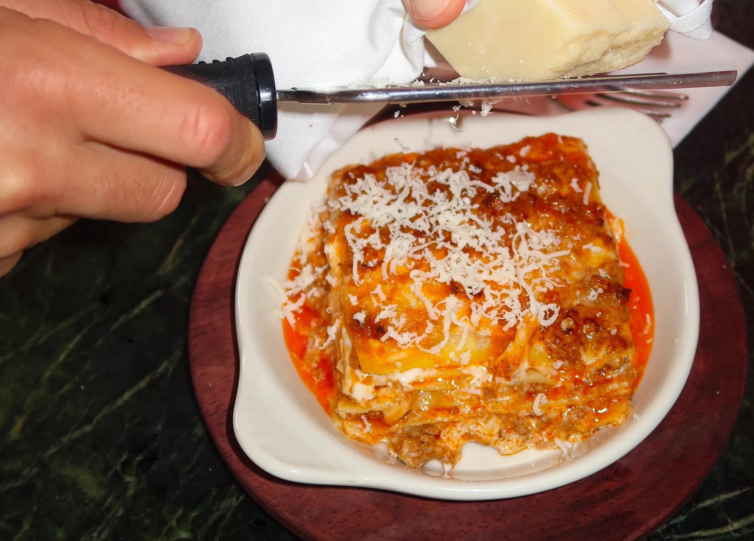 lasagna on a white plate