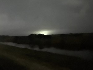 Big Cypress from a distance, illuminated by the newly built Alligator Alcatraz.