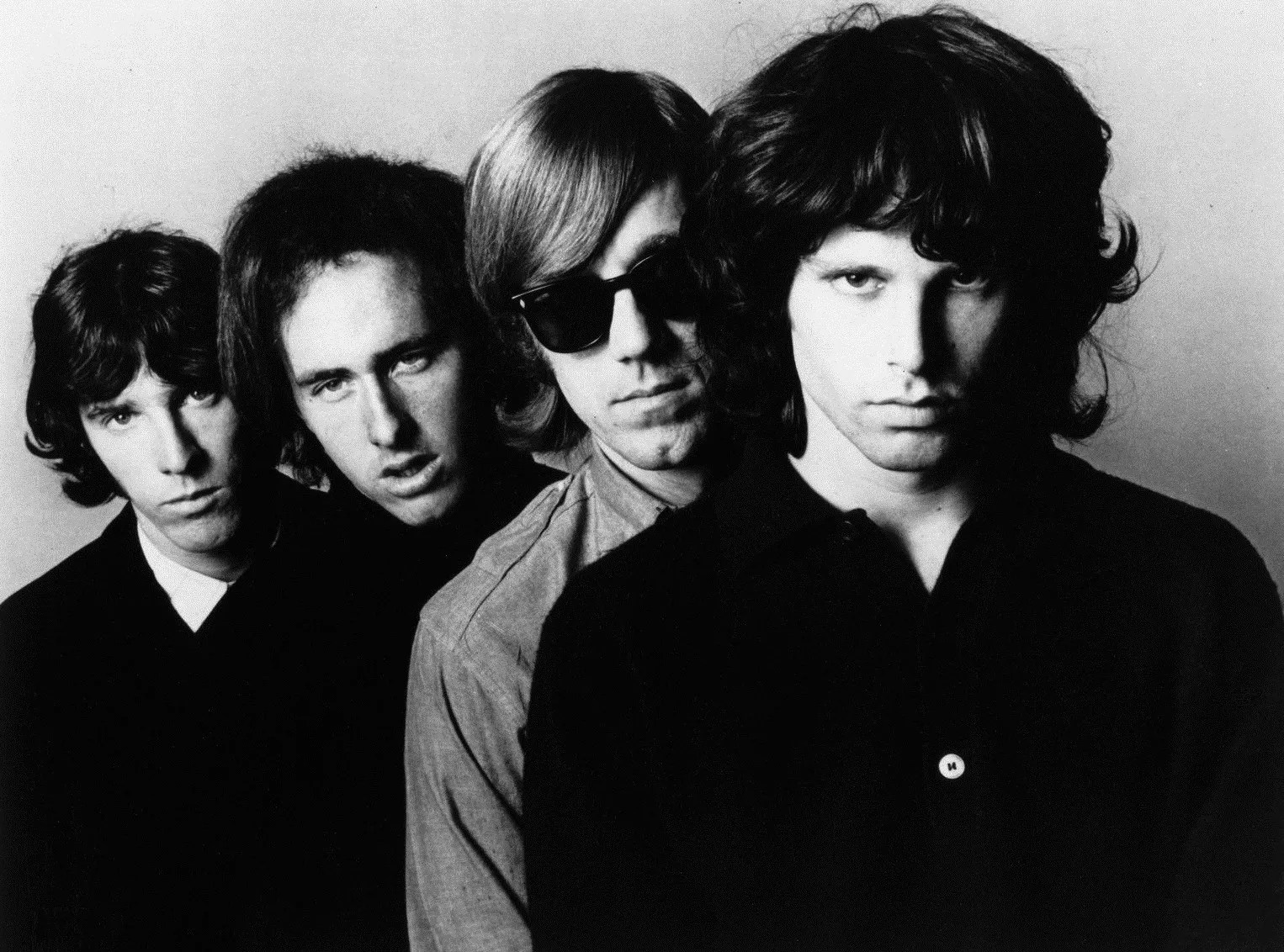Black and white promo picture of the band The Doors