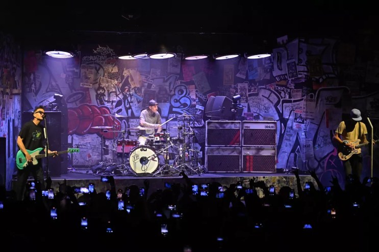 Picture of Blink-182 performing on stage